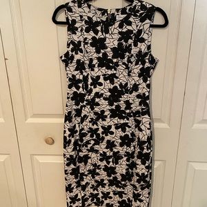Calvin Klein Black and White Floral Dress